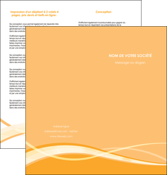 modele depliant 2 volets  4 pages  orange pastel fond pastel tendre MID58205