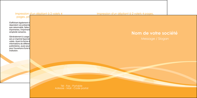 personnaliser modele de depliant 2 volets  4 pages  orange pastel fond pastel tendre MID58207