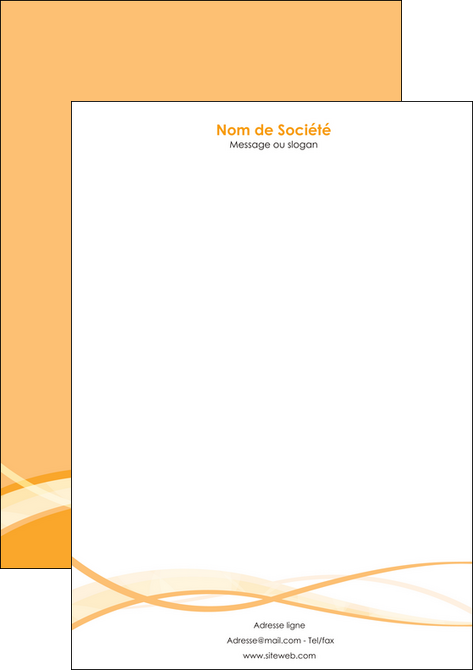 personnaliser modele de tete de lettre orange pastel fond pastel tendre MID58209