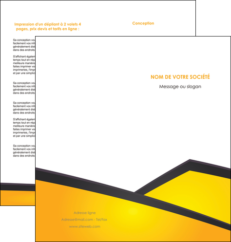 faire depliant 2 volets  4 pages  jaune fond jaune colore MLIP58309