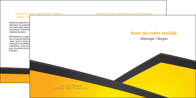 creation graphique en ligne depliant 2 volets  4 pages  jaune fond jaune colore MLIP58311