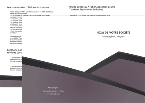 faire modele a imprimer depliant 2 volets  4 pages  violet noir courbes MLGI58399