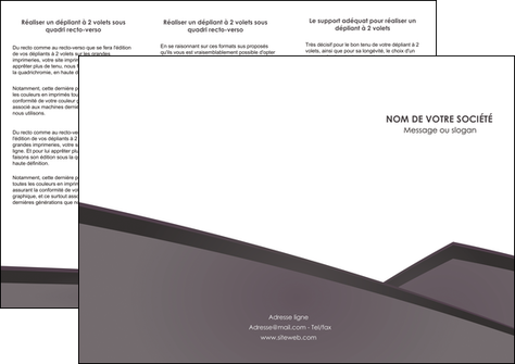 faire depliant 3 volets  6 pages  violet noir courbes MLGI58419
