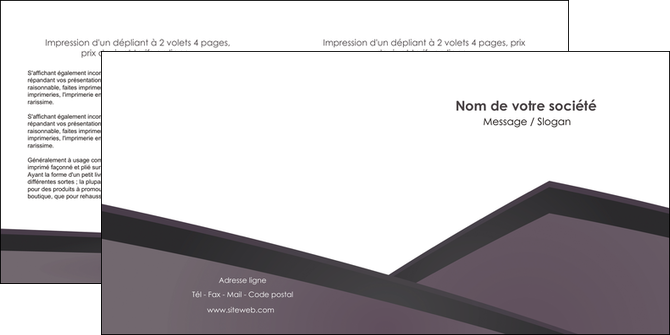 imprimer depliant 2 volets  4 pages  violet noir courbes MLGI58423