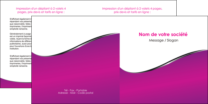 imprimer depliant 2 volets  4 pages  violet fond violet colore MFLUOO58659