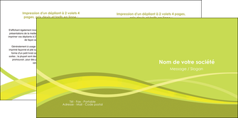 modele depliant 2 volets  4 pages  espaces verts vert vert pastel fond vert MFLUOO58757