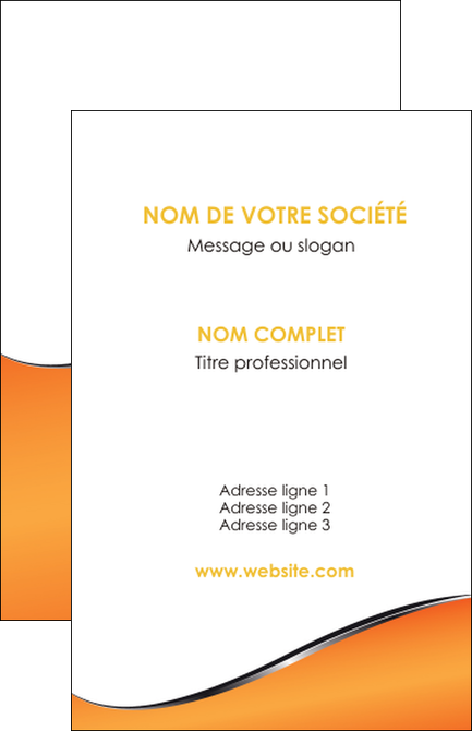 personnaliser modele de carte de visite orange gris courbes MIDBE58865