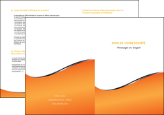 realiser depliant 2 volets  4 pages  orange gris courbes MLIGCH58895