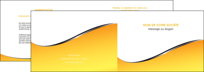 impression depliant 2 volets  4 pages  jaune fond jaune colore MFLUOO58923