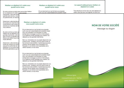 realiser depliant 3 volets  6 pages  vert fond vert colore MFLUOO59265