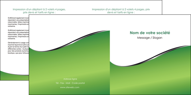 creer modele en ligne depliant 2 volets  4 pages  vert fond vert colore MFLUOO59269