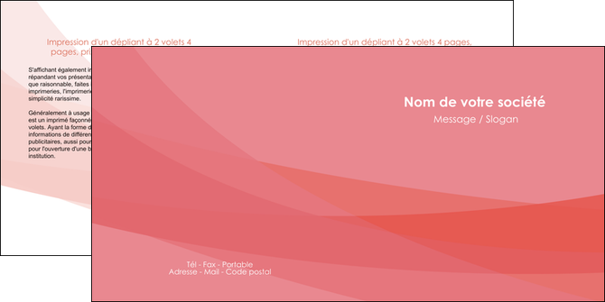 creer modele en ligne depliant 2 volets  4 pages  fond rose pastel sobre MLIG59331
