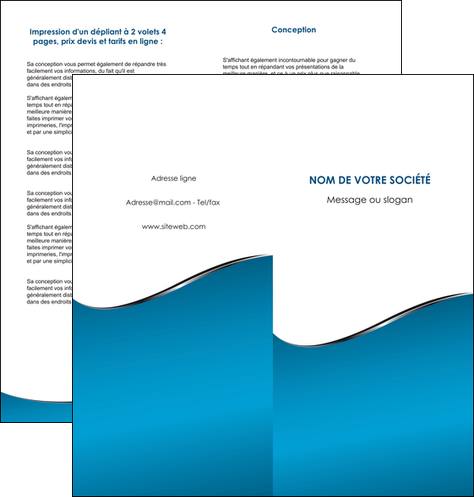 faire depliant 2 volets  4 pages  bleu bleu pastel fond bleu MFLUOO59381
