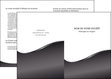 faire modele a imprimer depliant 2 volets  4 pages  web design gris fond gris noir MIDBE59411