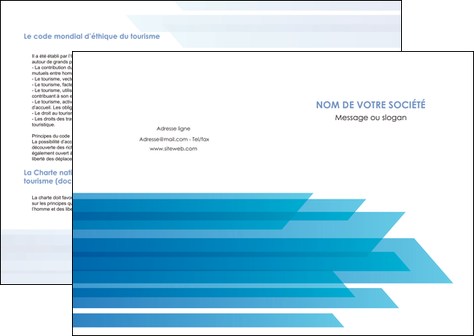 faire depliant 2 volets  4 pages  bleu couleurs froides trait MFLUOO59585
