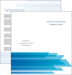 imprimerie depliant 2 volets  4 pages  bleu couleurs froides trait MIF59607