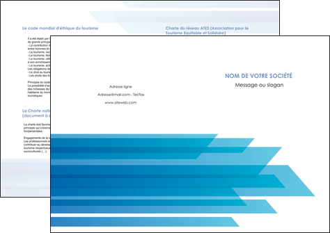 creation graphique en ligne depliant 2 volets  4 pages  bleu couleurs froides trait MFLUOO59619