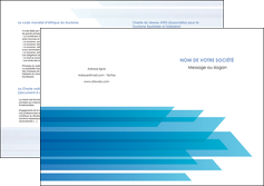 creation graphique en ligne depliant 2 volets  4 pages  bleu couleurs froides trait MIF59619
