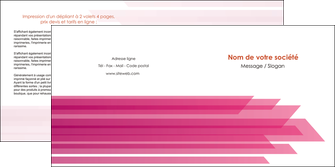 personnaliser modele de depliant 2 volets  4 pages  rose fond rose trait MLIG59669