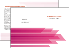 realiser depliant 2 volets  4 pages  rose fond rose trait MLIG59679