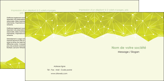 personnaliser modele de depliant 2 volets  4 pages  graphisme vert fond vert colore MIF60063