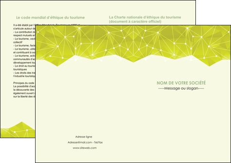 imprimerie depliant 2 volets  4 pages  graphisme vert fond vert colore MIDBE60073