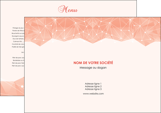 cree set de table saumon fond saumon pastel tendre MFLUOO60459