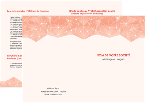 creation graphique en ligne depliant 2 volets  4 pages  saumon fond saumon pastel tendre MFLUOO60465