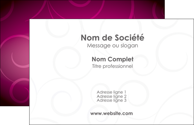 realiser carte de visite fushia rose courbes MLGI61883