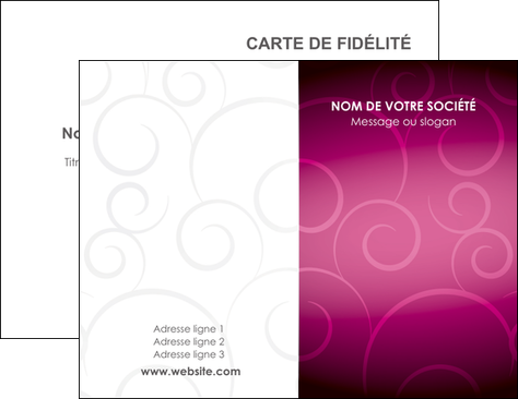 exemple carte de visite fushia rose courbes MIDBE61893