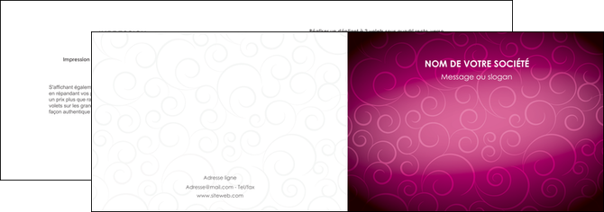 imprimerie depliant 2 volets  4 pages  fushia rose courbes MIDBE61899