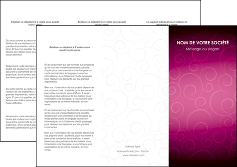 realiser depliant 3 volets  6 pages  fushia rose courbes MLGI61909