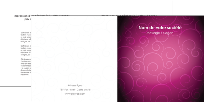 creation graphique en ligne depliant 2 volets  4 pages  fushia rose courbes MLGI61913