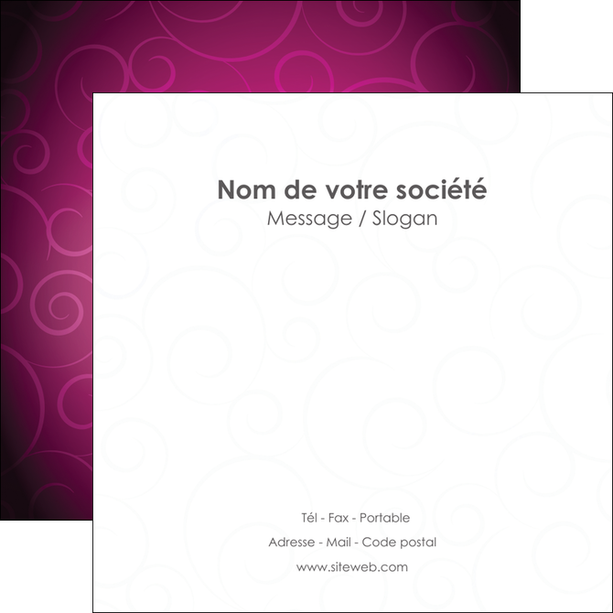 personnaliser maquette flyers fushia rose courbes MIDBE61915