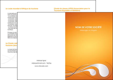 faire depliant 2 volets  4 pages  orange abstrait abstraction MFLUOO62055