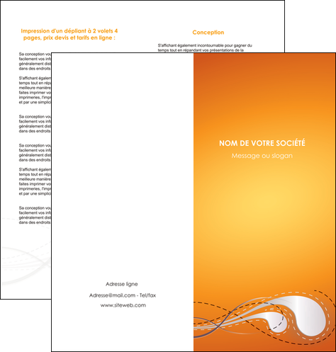 personnaliser modele de depliant 2 volets  4 pages  orange abstrait abstraction MFLUOO62077