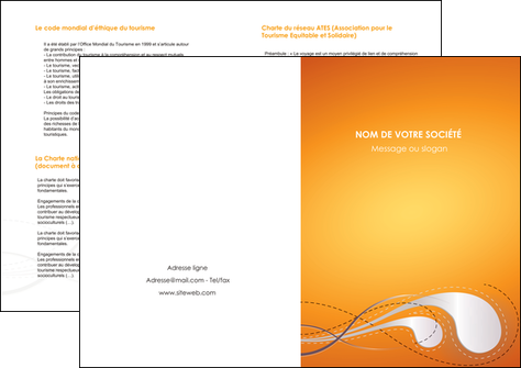faire depliant 2 volets  4 pages  orange abstrait abstraction MFLUOO62089