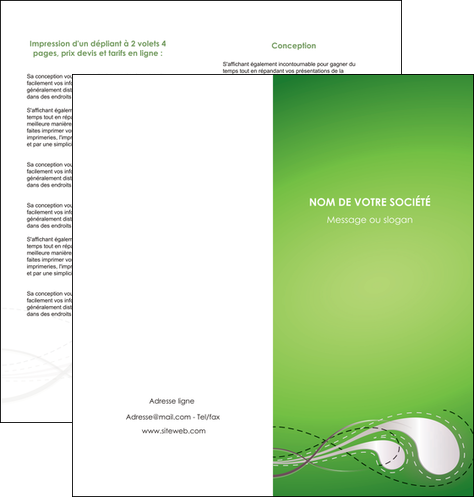 realiser depliant 2 volets  4 pages  vert abstrait abstraction MFLUOO62129