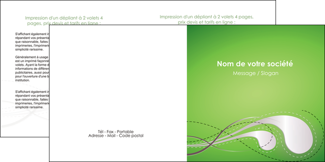 cree depliant 2 volets  4 pages  vert abstrait abstraction MFLUOO62131