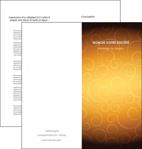 creer modele en ligne depliant 2 volets  4 pages  bijouterie dore abstrait abstraction MLGI62239