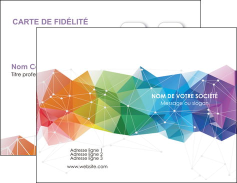 personnaliser modele de carte de visite graphisme arc en ciel bleu abstrait MFLUOO62443