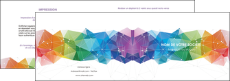 personnaliser modele de depliant 2 volets  4 pages  graphisme arc en ciel bleu abstrait MFLUOO62449