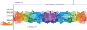 faire depliant 2 volets  4 pages  graphisme arc en ciel bleu abstrait MFLUOO62451