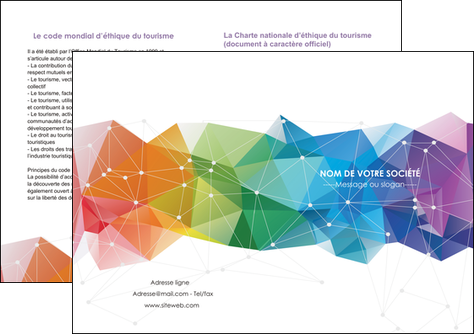 personnaliser maquette depliant 2 volets  4 pages  graphisme arc en ciel bleu abstrait MFLUOO62473