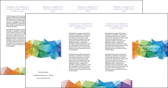 faire depliant 4 volets  8 pages  graphisme arc en ciel bleu abstrait MFLUOO62481