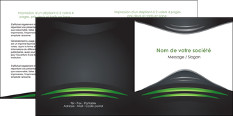 creation graphique en ligne depliant 2 volets  4 pages  gris vert vintage MIFBE62849