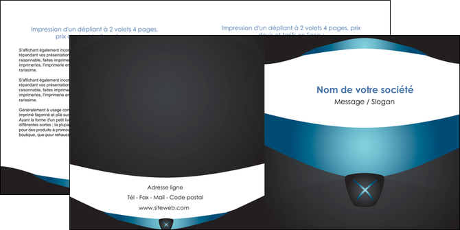 exemple depliant 2 volets  4 pages  gris gris fonce mat MLGI63927