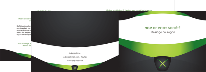 imprimerie depliant 2 volets  4 pages  gris vert fond MIDBE64017