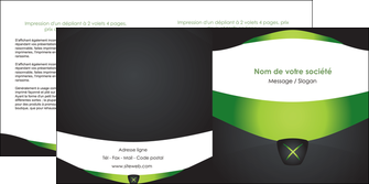 faire modele a imprimer depliant 2 volets  4 pages  gris vert fond MFLUOO64031
