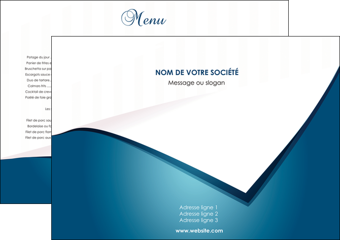 impression set de table bleu fond  bleu couleurs froides MFLUOO64237